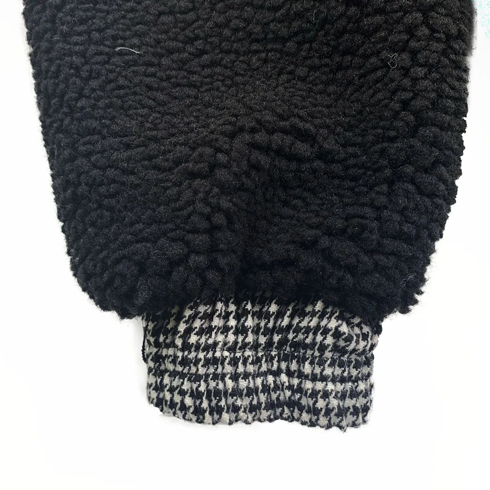 Корейские женские зимние куртки топы 2020 из овечьей шерсти черные Лоскутные на