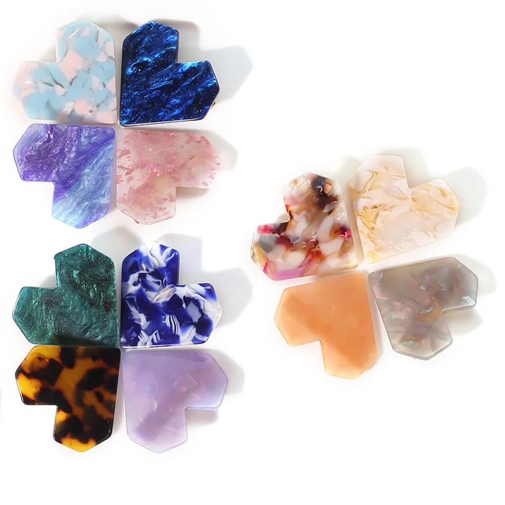 

1PC Arylic Heart Hair Clips For Women Girls Acetic Crystal Barrette Stick Shiny Marble Hairpin Hair Styling Fashion Accessories