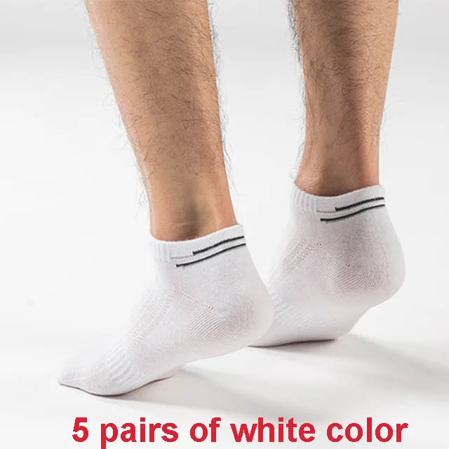5 white 5 пар/лот, летние сетчатые дышащие хлопковые носки для мужчин, черно-белые однотонные спортивные мужские носки, тонкие стильные носки Sokken PIER POLO - Цвет: 5 white