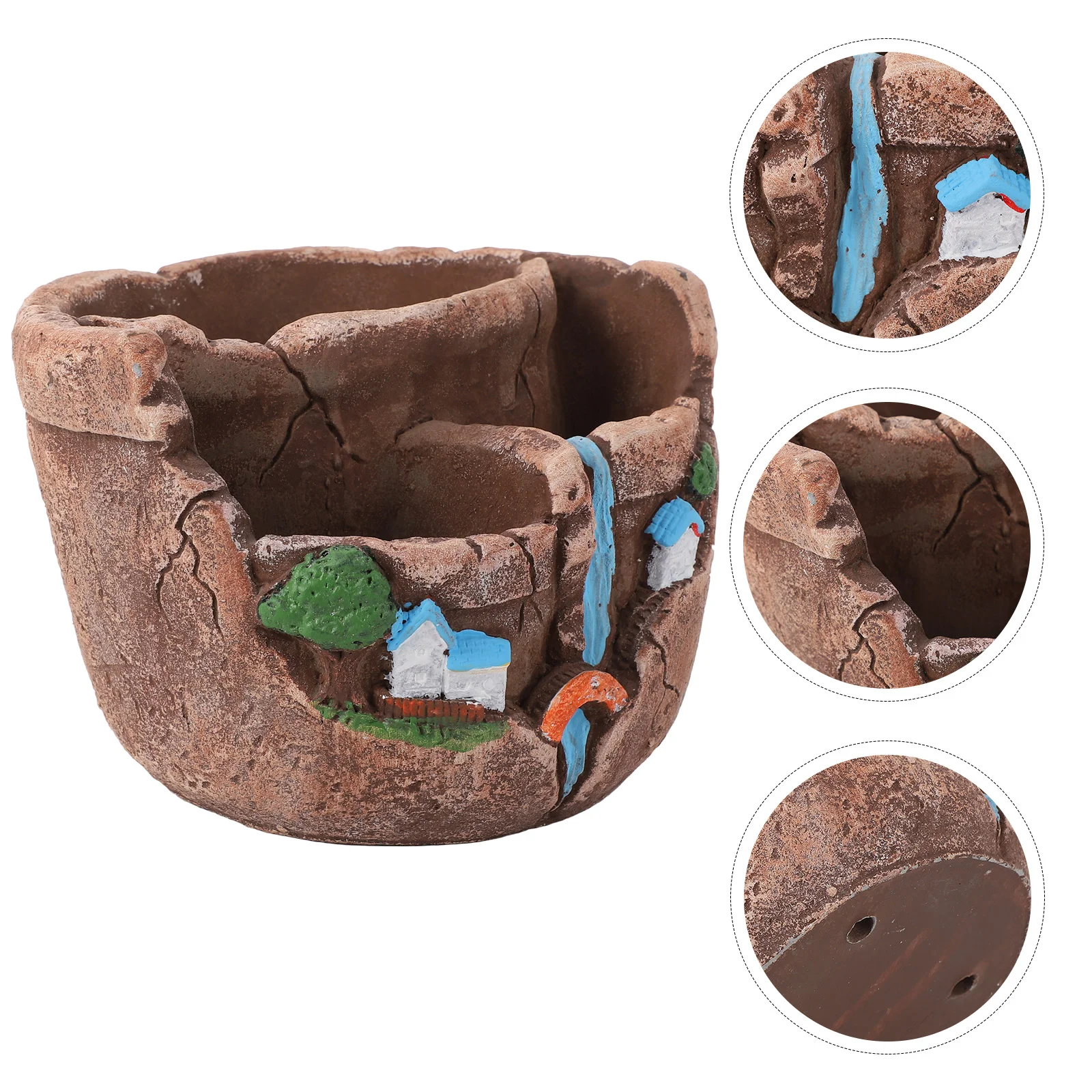 

1Pc Household Plants Pot Chic Landscape Flowerpot Garden Succulent Planter