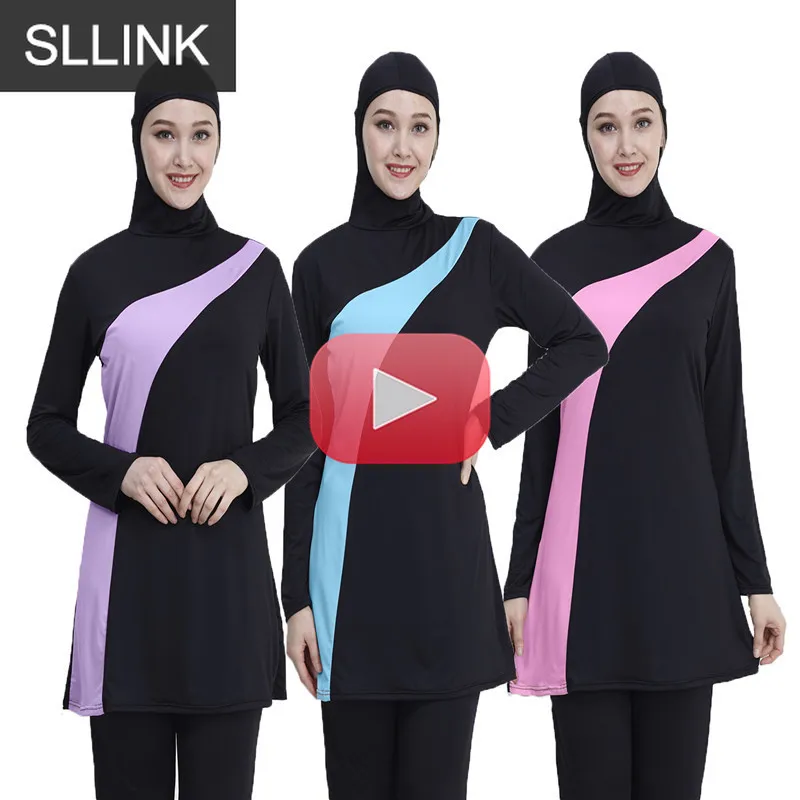 Женский купальник с длинным рукавом в мусульманском стиле | Спорт и развлечения