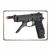 tokyo marui full size m93r airsoft aep pistol color black wall decorarion man cave metal decor wall sticker tin plate plaque