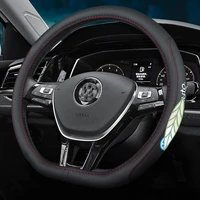 car steering wheel cover anti slip for volkswagen vw beetle golf jetta passat polo tiguan scirocco vento logo 38cm accessories