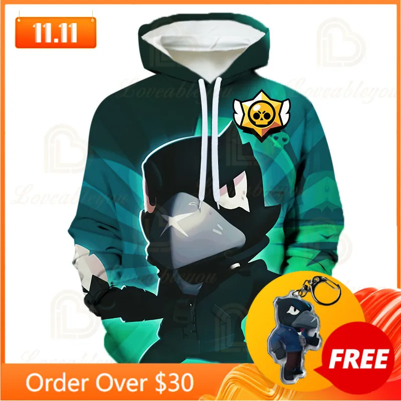 

Browlers Boys Girls 3D PRIMO MORTIS Thin Hoodie Crow Spike Leon Shelly Hoodie Kids Game Anime Star, Hoodie Birthday Gift