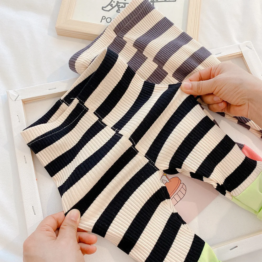 

Baby Boys Girls Pajamas Sets Cotton Sweatshirt Suit Pyjamas Long Sleeves Tops+pants Kids Baby Boy Girls Cute Cartoon Clothes Set