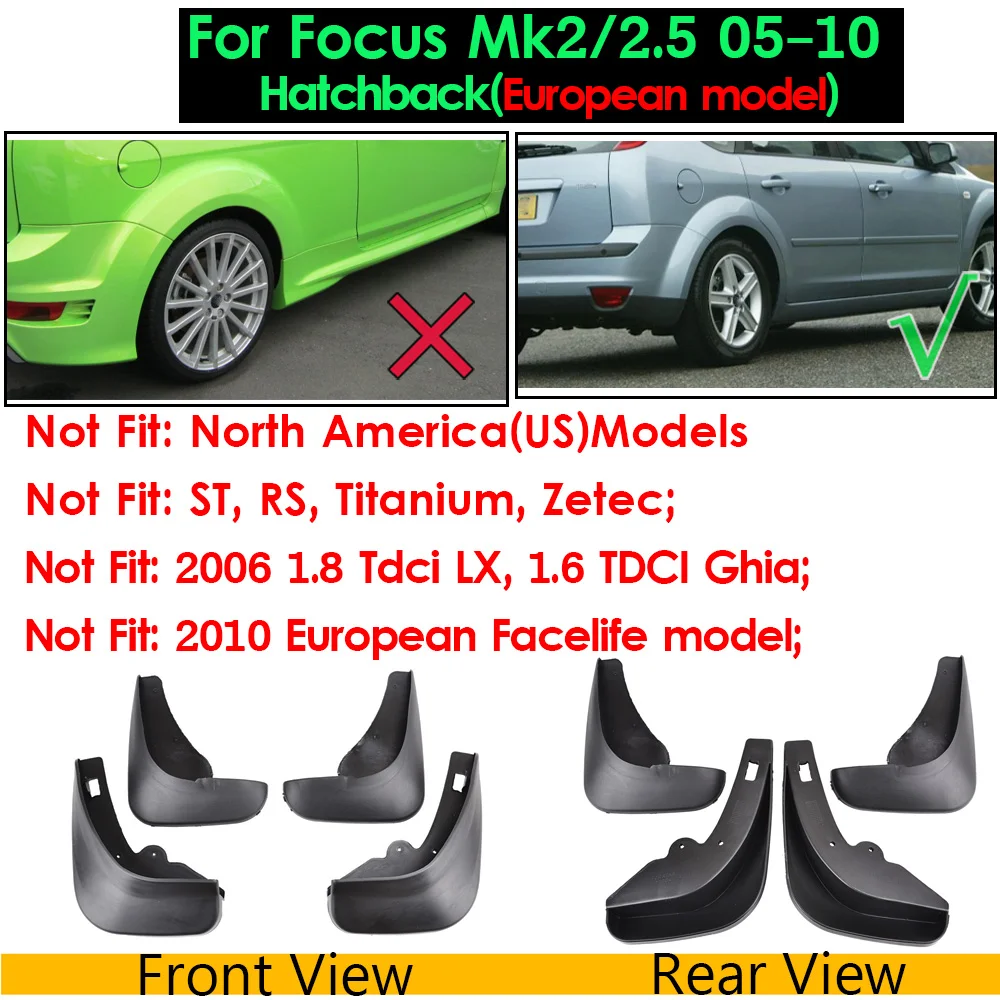 Брызговики для Ford Focus Mk2 Mk2.5 2005-2010 Mk3 2011-2016 Mk4 2 3 4 брызговики седан хэтчбек |