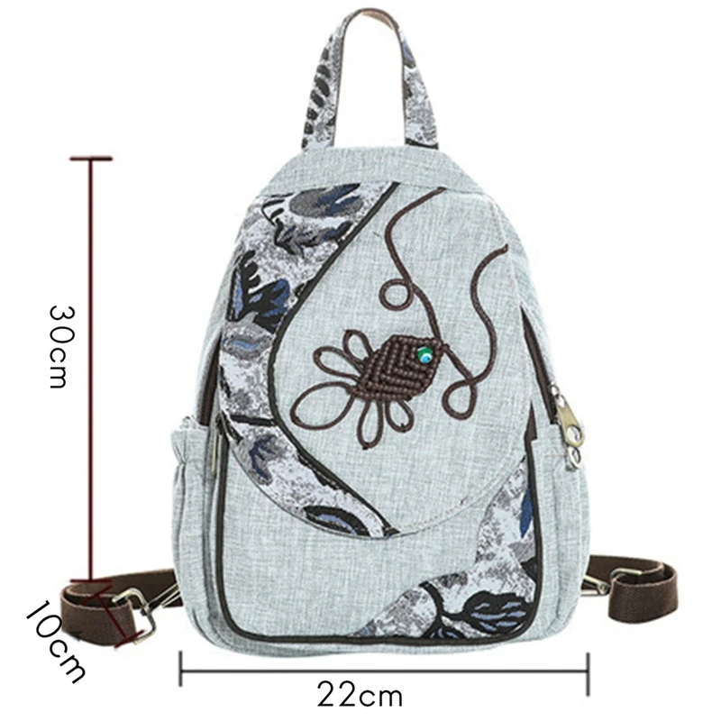 

Fashion Applique Ladies Shopping Backpack Floral Embossed Ladies Buckle Backpack