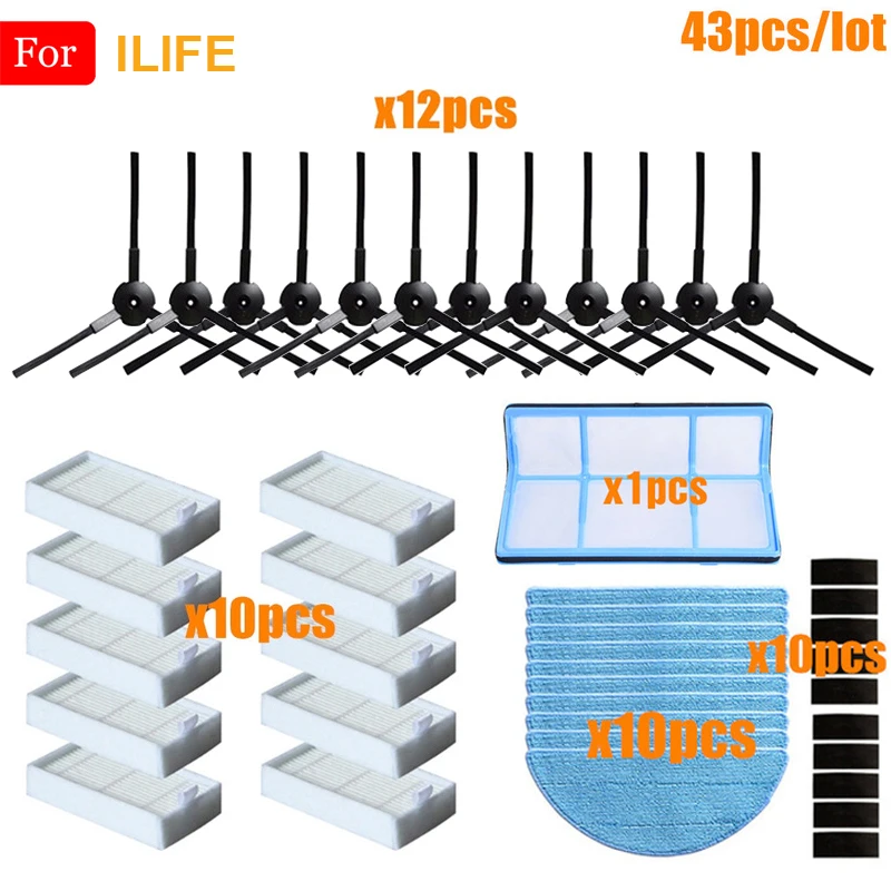 Детали для пылесоса ILIFE V50 V55 V5 V5s V3 V3s Pro X5 боковая щетка Hepa фильтр Швабра тряпочка
