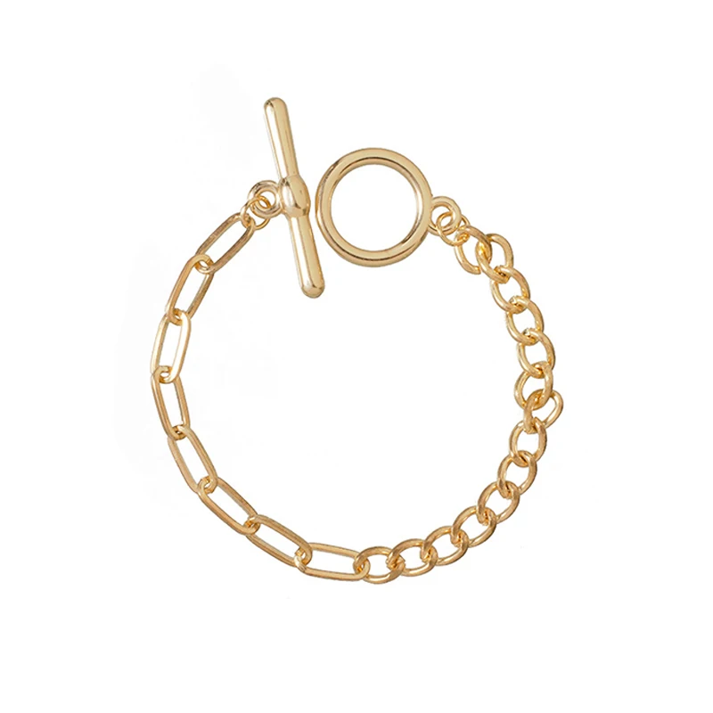 5 шт./компл. для женщин браслеты простая Золотая цепочка с геометрическим узором