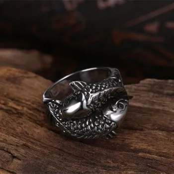 

Ancient Maya Fashion Ring Serpentine Shaped Titanium Steel Fashion Ring GMYR250 Gothic Jewelry Mens Rings for Men