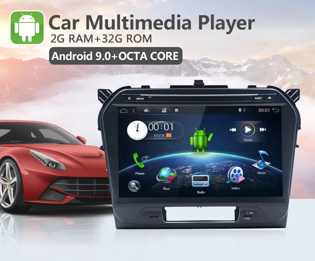 Android 9,0 для Suzuki Grand Vitara 2 din Восьмиядерный gps Navi Wifi SWC BT USB SD автомобильный Радио Стерео PC DAB