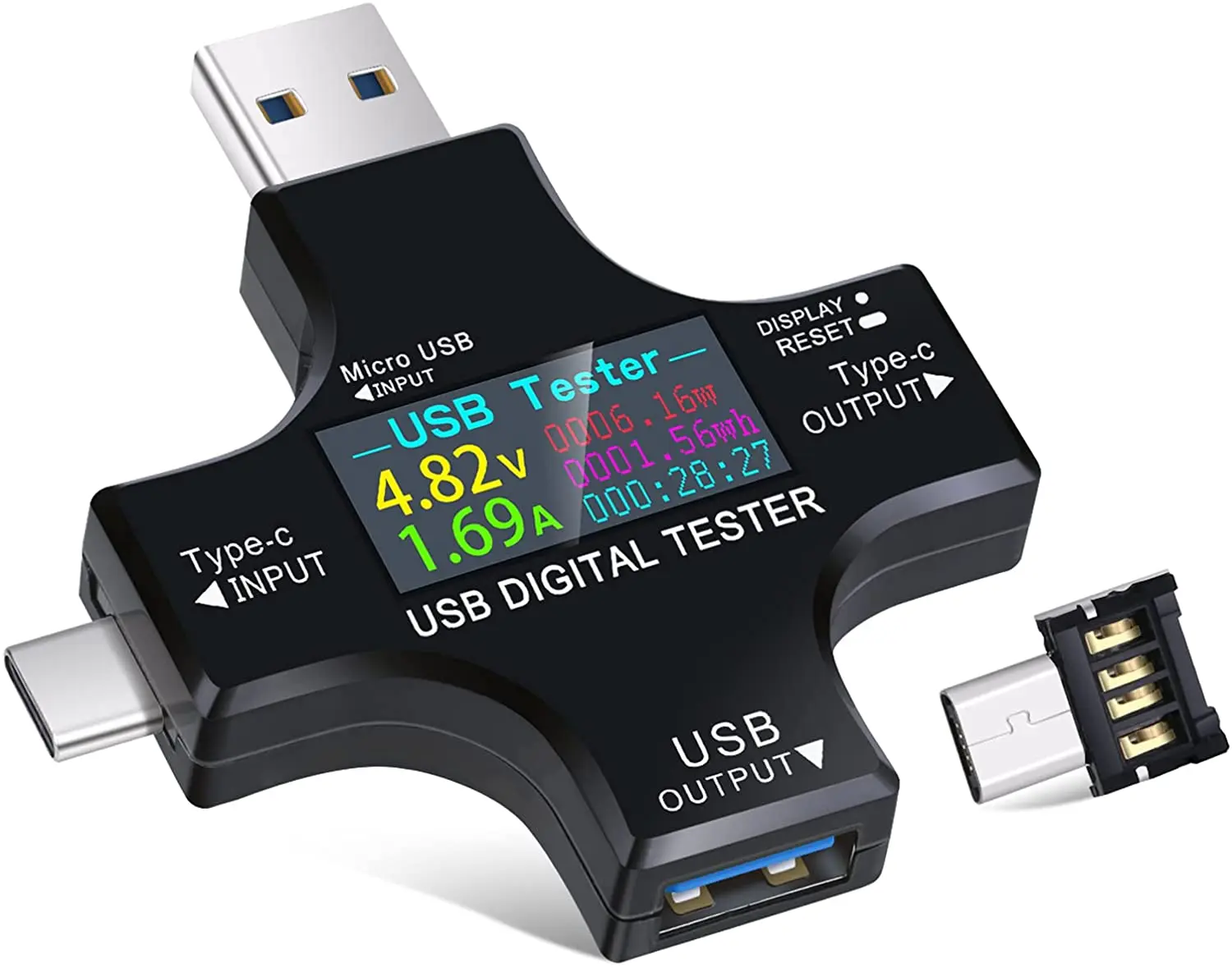 

USB Tester Current Voltage Indicator Electric Ammeter Power Meter Charge Indicator DC Digital Multimeter Voltmeter Wattmeter