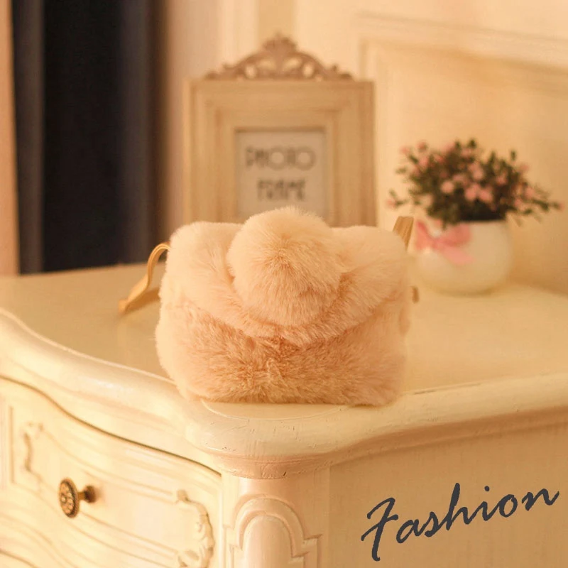 2019 милая детская сумочка для девочек с бантом из искусственного меха детские