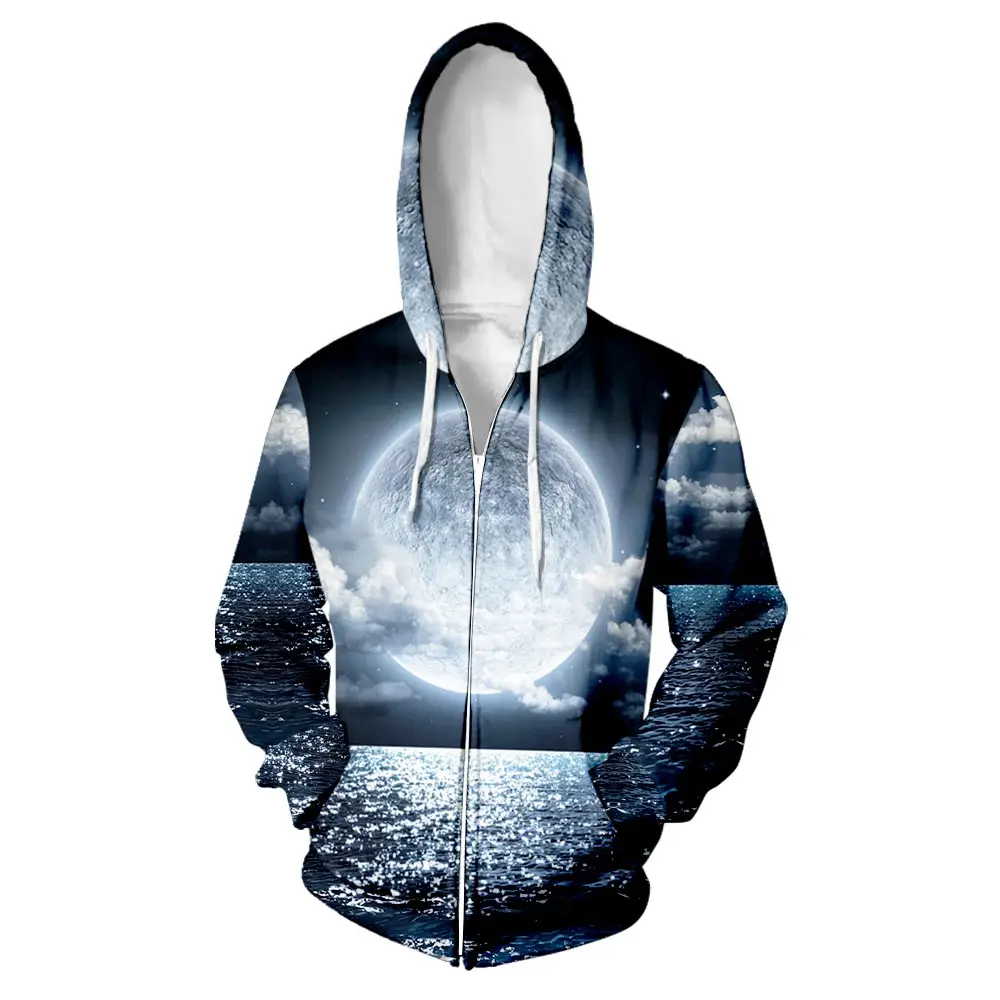 Свитшот WAMNI с объемным изображением пейзажа спортивный костюм в стиле Харадзюку