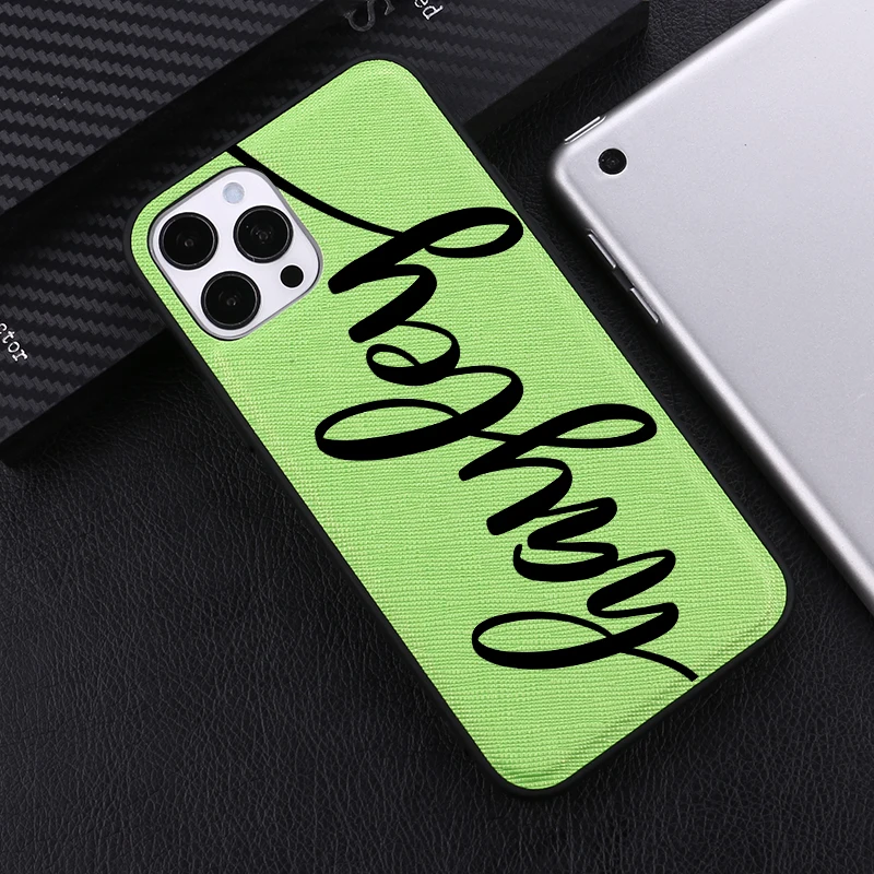 

Personalized Custom Name Saffiano Smooth Touch Leather Phone Cases For iPhone 12 11 Pro X XS Max XR 7Plus 8Plus 6S Funda Coque