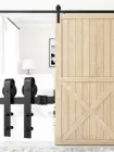 Комплект фурнитуры для раздвижных деревянных дверей для сарая, стальные направляющие, антикварная система направляющих, черные направляющие для раздвижных дверей