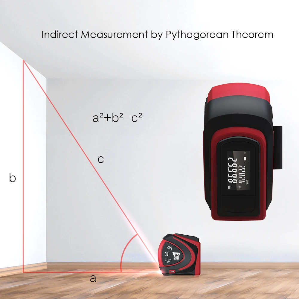 

2 In 1 Digital Distance Meter 30m Infrared Laser Rangefinder 5m Laser Tape Measure With Multiple Measurement Modes LCD Display