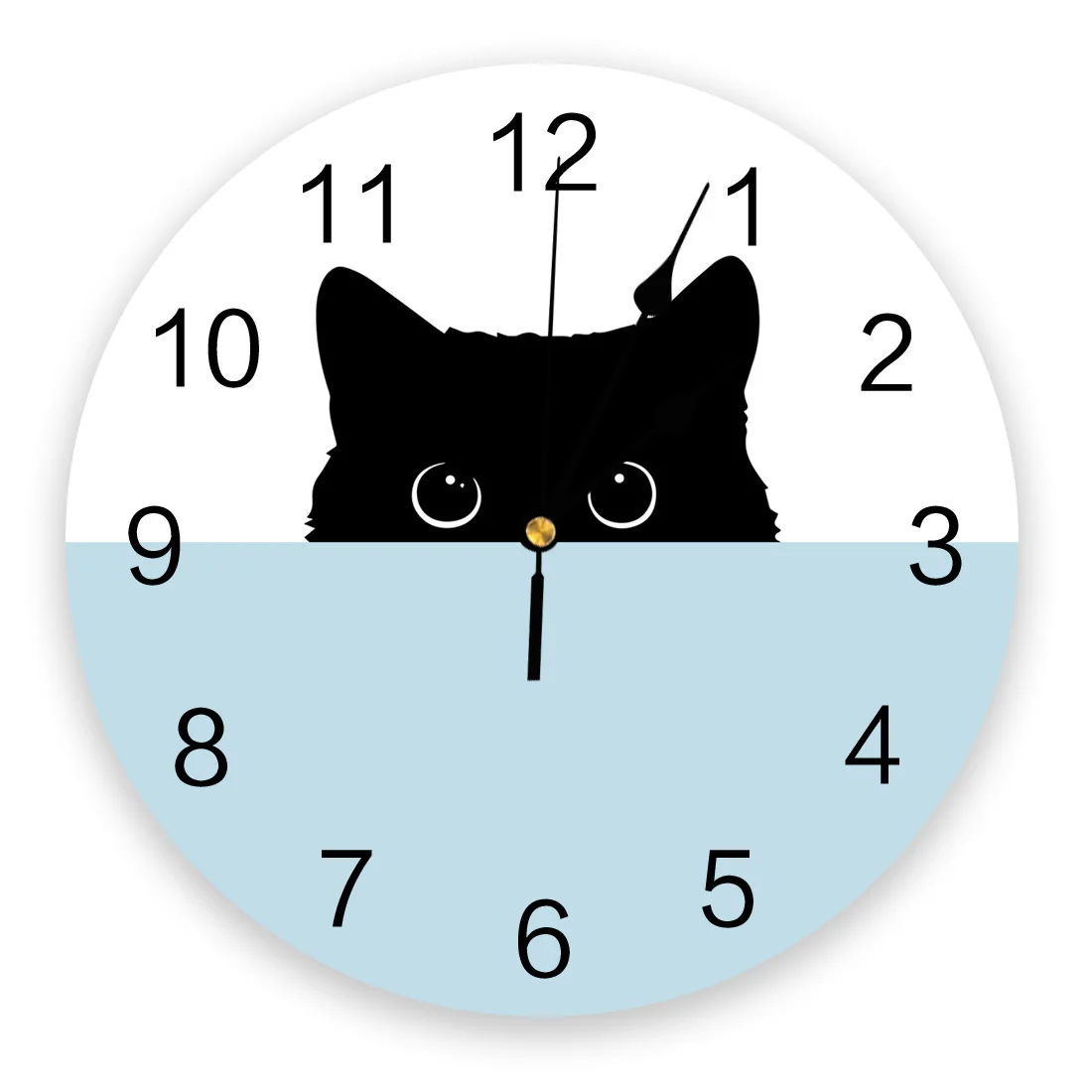 Кота цвет: черный синий с рисунком из мультфильмов милые настенные часы