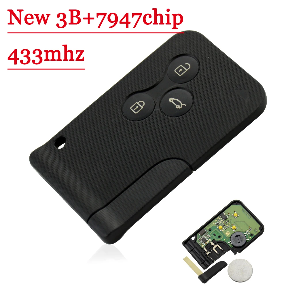 XNRKEY Новый тип 3 кнопки 434 МГц Pcf7947 чип дистанционный ключ для карты смарт-ключ Renault