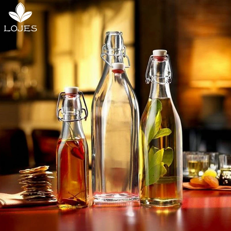 Бутылка для воды Квадратная бутылка сока с пряжкой лимонного кухонная