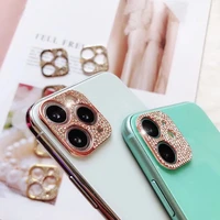 luxury 3d crystal glitter stone for iphone 13 pro max 12 11 fashion bling diamond lens protection camera protector cover
