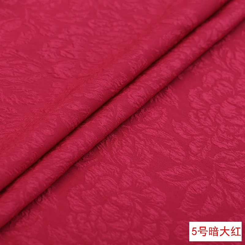 

Natural Jacquard 100% Real Silk Guanle Crepe Peony 19 Momme Wide 114cm