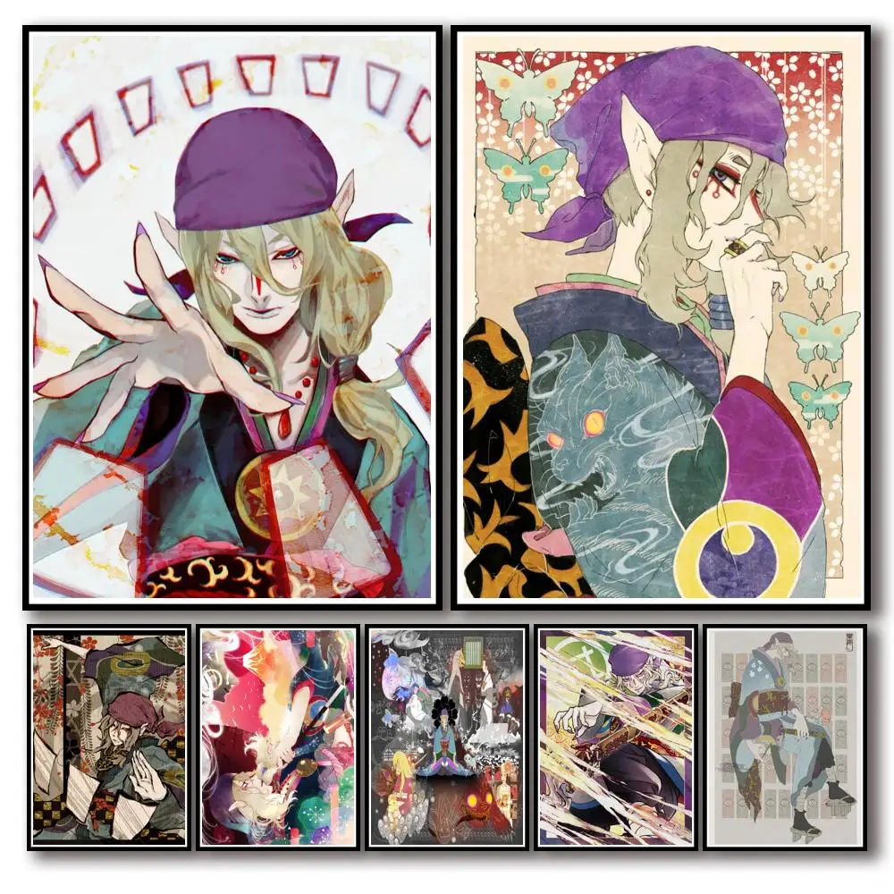 

35 рисунков аниме Mononoke Kusuriuri, белая бумага, плакат, художественная Наклейка на стену для кофейни, бара