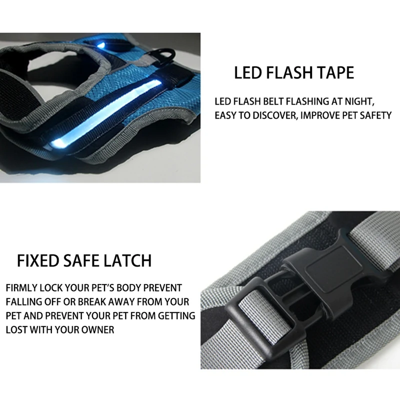 K-shaped Reflective Chest Harness Safety Night Travel Pet Accessories LED For Dog Luminous Medium And Large Dogs | Дом и сад