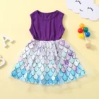 Летнее платье для маленьких девочек; Платья для маленьких девочек, детское платье без рукавов для маленькой девочки, платье, из кусков, с рисунком, платье с фатиновой юбкой Вечерние нарядная одежда принцессы для праздников, пляжная одежда