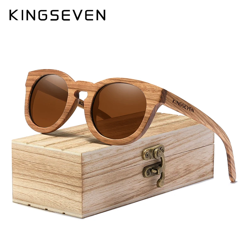 

KINGSEVEN 2020 New Natural Wood Sunglassess Full Frame 100% Handmade Polarized Mirror Coating Lenses Eyewear Accessories