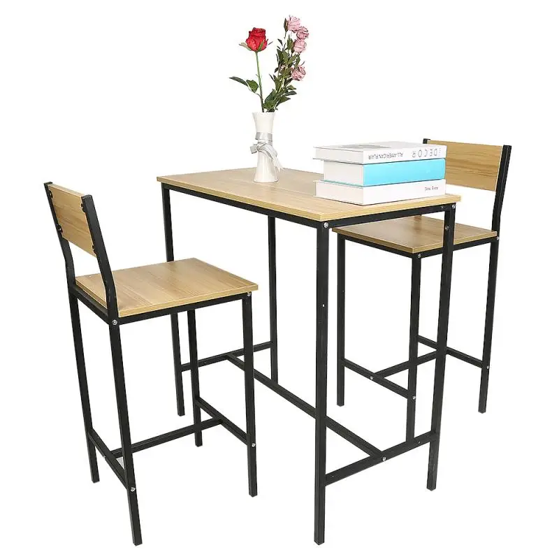 

Набор из 2 обеденных стульев и 1 обеденного стола, набор домашней мебели, прочный обеденный стол, обеденный стол, набор обеденных стульев HWC