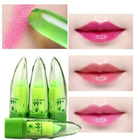 pure natural aloe vera jelly lipstick long lasting lip balm color temperature change moisturizing base makeup lips cosmetics