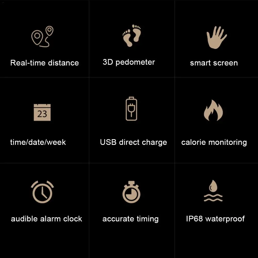 Новый модный умный браслет IP68 глубокие водонепроницаемые часы будильник счетчик