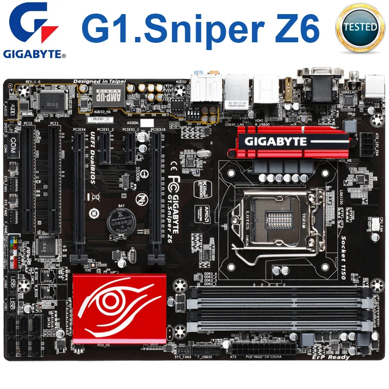 

Gigabyte G1.Sniper Z6 Desktop Motherboard Z97 For LGA 1150 Core i7 i5 i3 DDR3 32G SATA3 USB3.0 VGA DVI HDMI ATX Used Mainboard