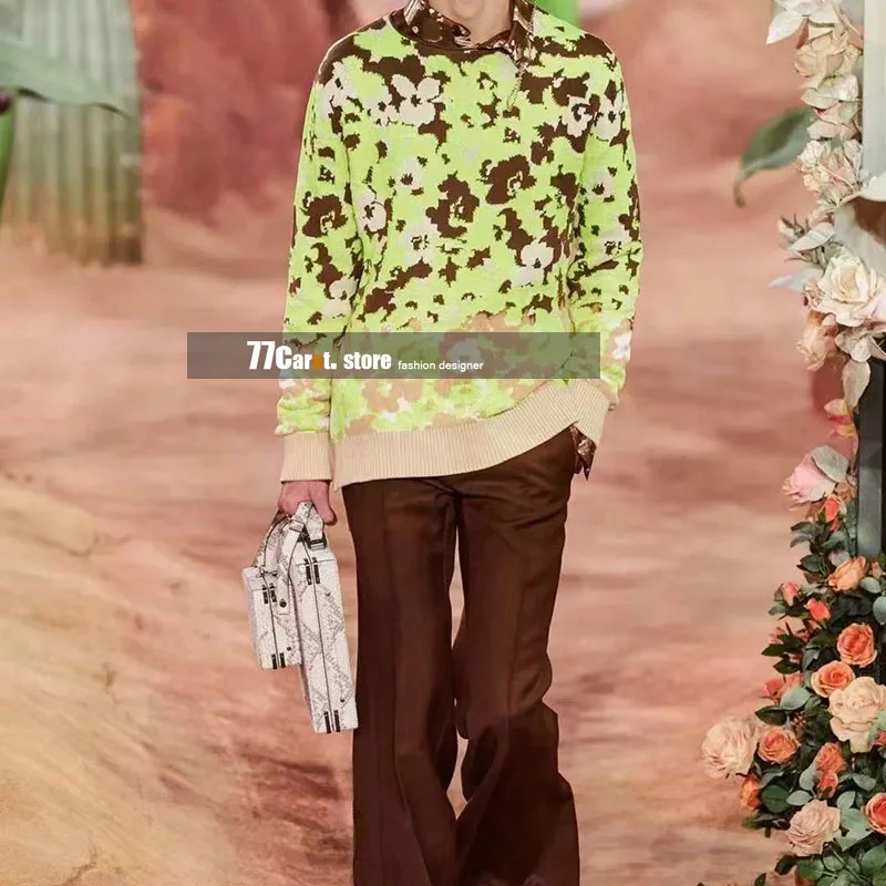 

Женский жаккардовый пуловер, свитер с длинным рукавом и круглым вырезом, осень 2021