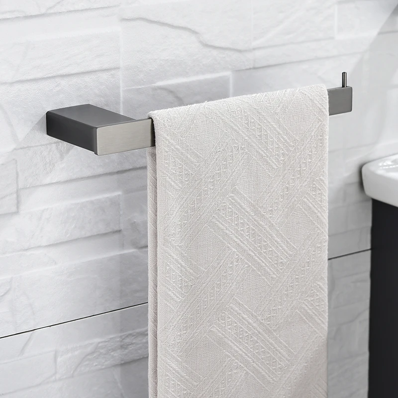 gray double towel bars bathroom accessories towel hanger towel rack hook paper holder toilet brush soap holder high quality free global shipping