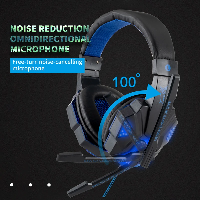 

Professional Led Light Gamer Headset for Computer PS4 PS5 Fifa 21 Gaming Headphones Bass Stereo PC Wired Headset With Mic Gifts