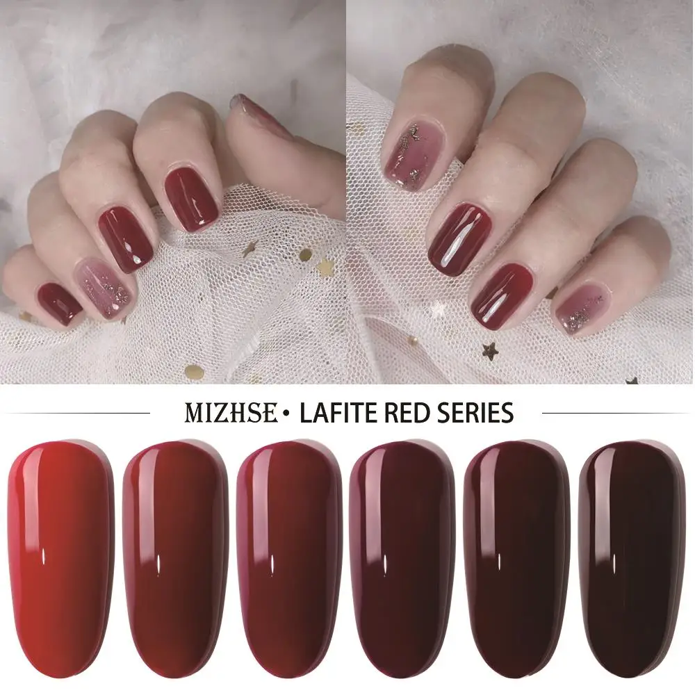 Гель-лак MIZHSE для ногтей Новое поступление красный глянцевый гель перламутровый