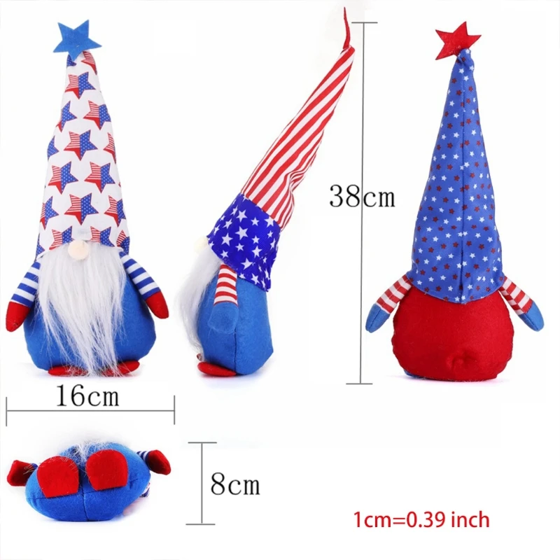 

Independence Day Gnome Star Patriotic Veterans Day Tomte 4th of July Gift Dwarf Elf Scandinavian Ornaments LXAC