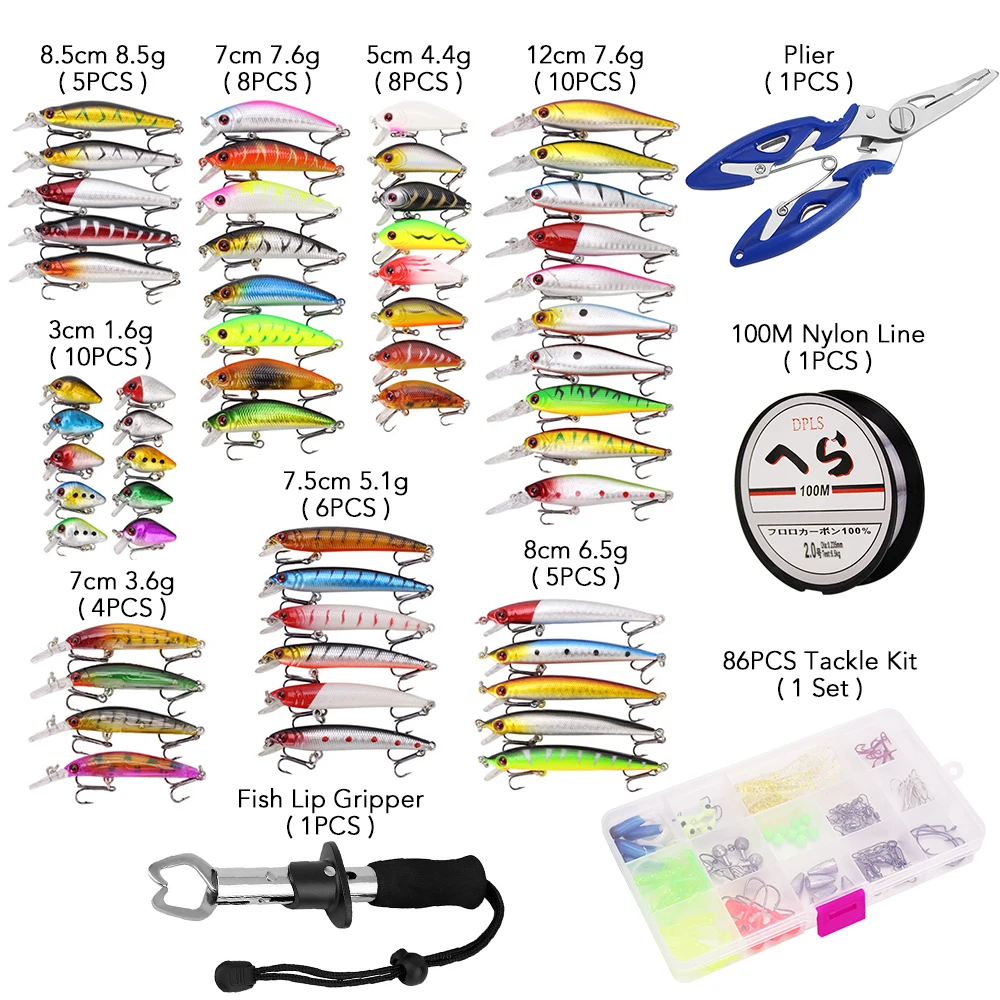 143 шт. комплект рыболовных принадлежностей Ассорти рыболовные блесны приманки