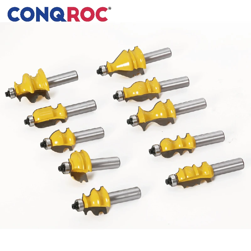 10 шт. 12 мм с прямым хвостовиком архитектурная Лепка для поручней набор фрез