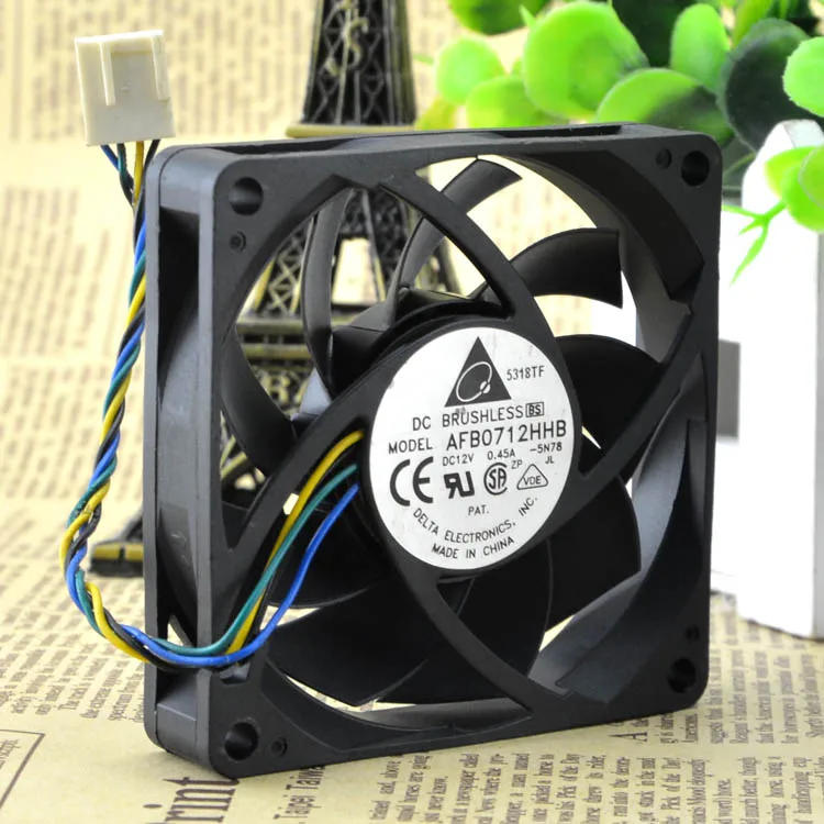 Оригинальный радиатор ЦП Delta AFB0712HHB 0.45A AMD 7015 4 контактный шариковый вентилятор