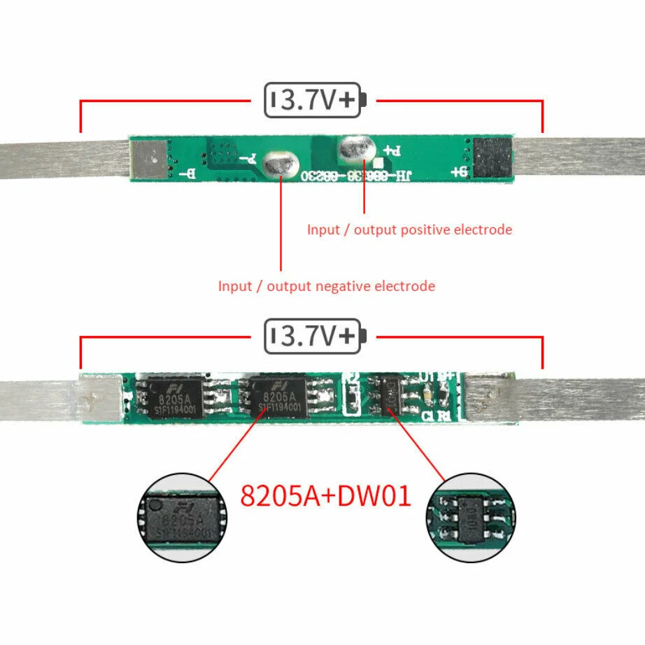 10 шт./лот Защитная плата литий-ионных батарей 1S 3A/5-6A BMS PCB подходит для литиевых 3 7 в