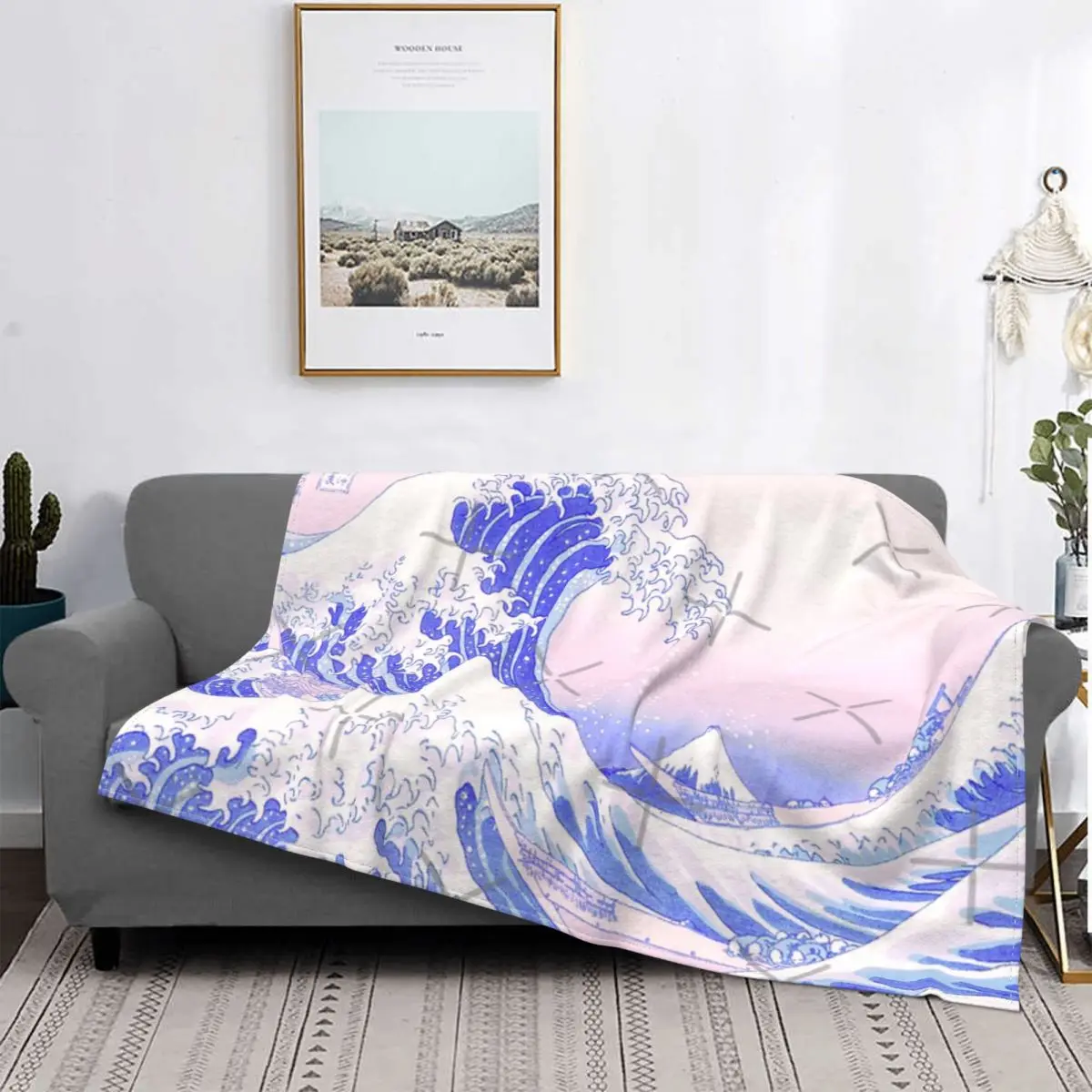 

Пастельное одеяло Great Wave, красивое покрывало для кровати, плед в клетку