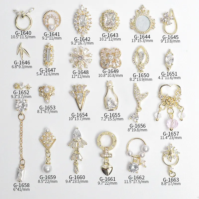 

10pcs Luxury Mirror Flower Zircon Crystals Rhinestones Pearl Nail Art Jewelry Decorations Nails Accessories Charms Supplies