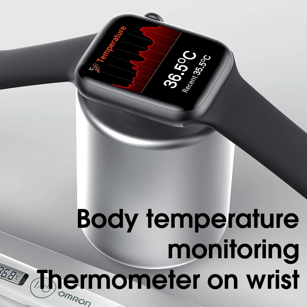 

IWO W46 Smart Watch 44MM/40MM Custom DIY Watch Face 1.75 Inch Big Screen Wireless Charging smartwatch Dropshipping PK W26 W56