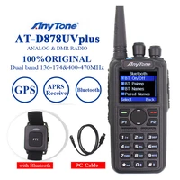 anytone at d878uv plus dmr digital analog walkie talkie dual band gps aprs bluetooth ptt two way radio programming cable