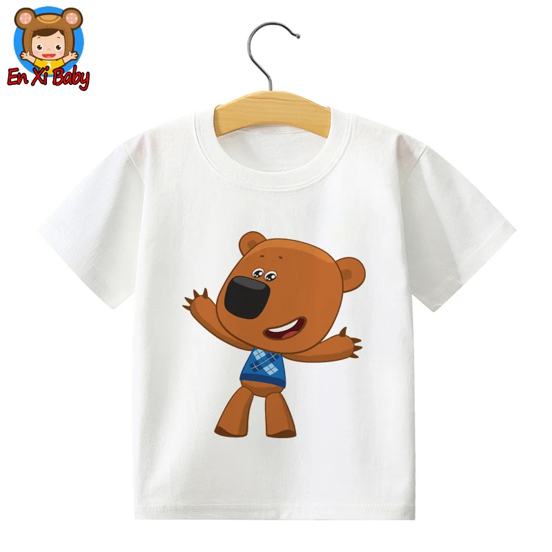 

Summer Children T Shirts Cotton Short Sleeve Kids T-shirt Boys and Girls Cartoon be be Bears Printed Baby Clothing Tshirt MJ