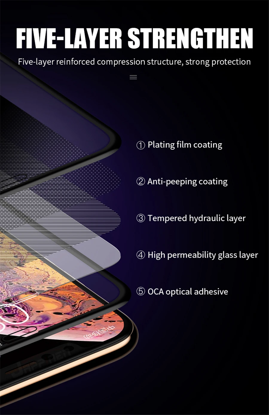 Полностью наклеиваемая поверхность надежное закаленное стекло для samsung Galaxy S10e A10 A30 A40 A50 A60 A70 A80 A90 M10 M20 M30 M40 анти-подзорная труба