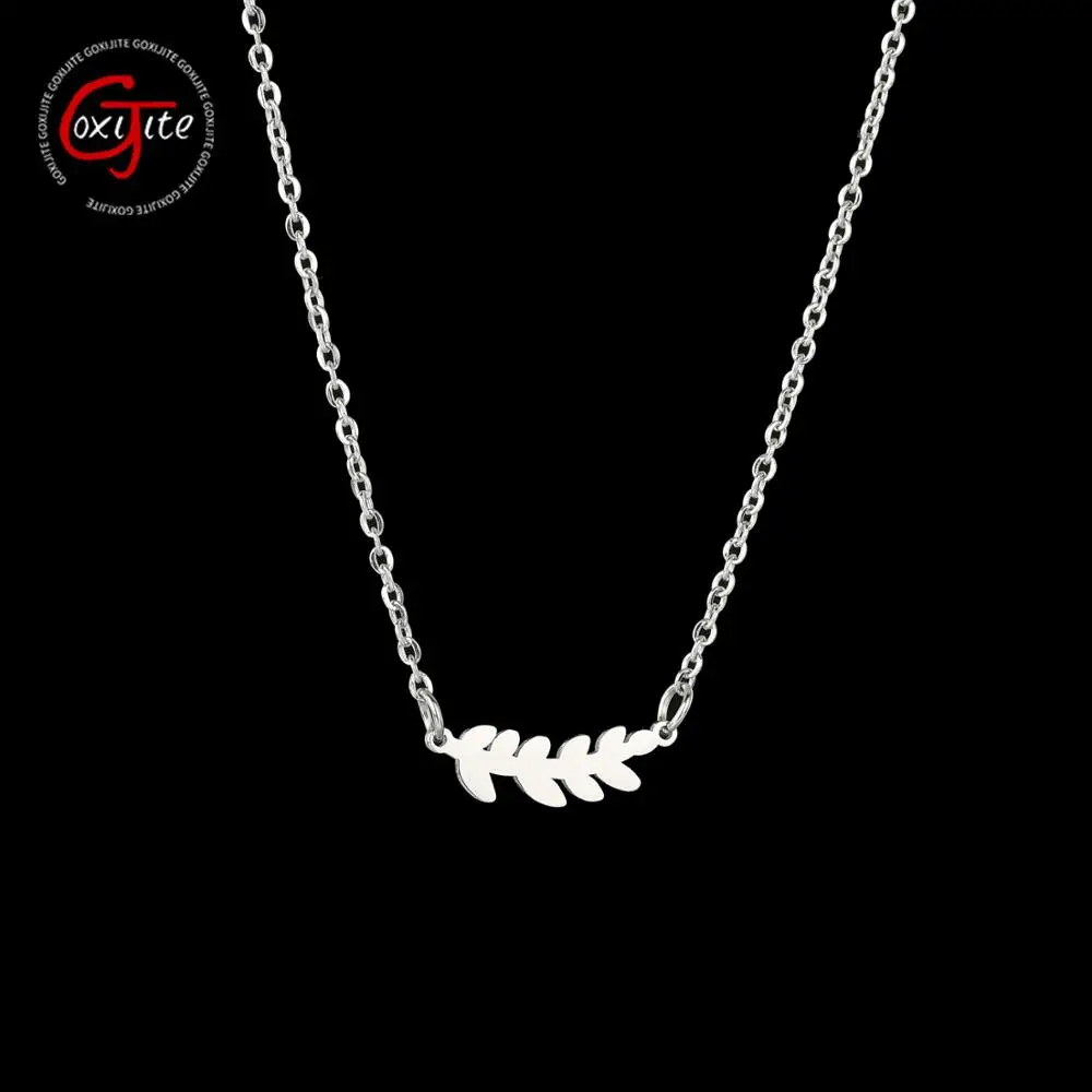 Женское ожерелье с подвеской в виде листьев из нержавеющей стали|Ожерелья